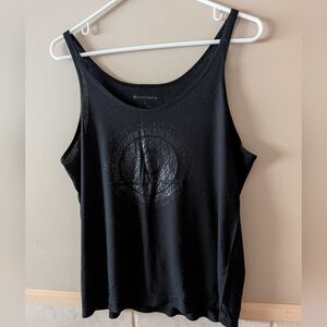 Pure Barre Shimmery Circle P Black Tank Top, Size S